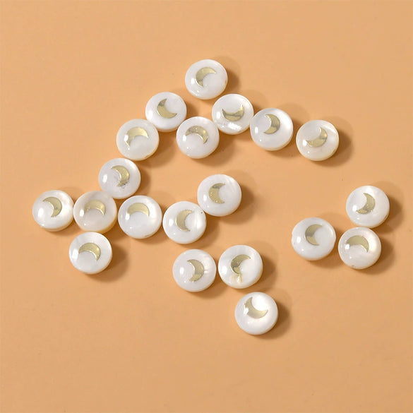 Ceramics Freshwater Shell Doublesided Goldplated Floret Butterfly Moon Star Round Dripping Glue Jewelry Accessories