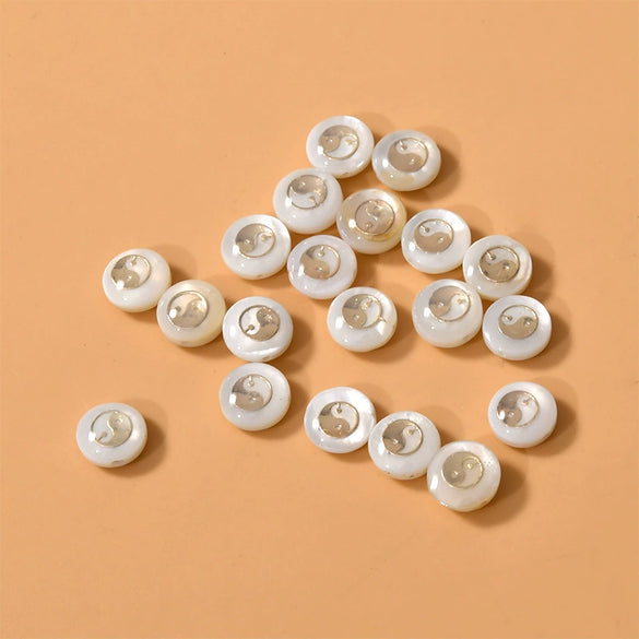 Ceramics Freshwater Shell Doublesided Goldplated Floret Butterfly Moon Star Round Dripping Glue Jewelry Accessories
