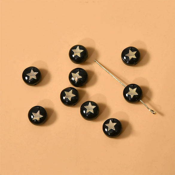 Ceramics Freshwater Shell Doublesided Goldplated Floret Butterfly Moon Star Round Dripping Glue Jewelry Accessories