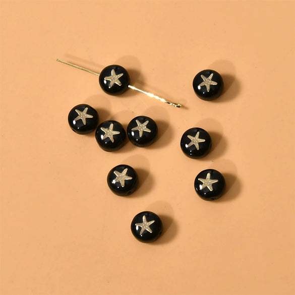 Ceramics Freshwater Shell Doublesided Goldplated Floret Butterfly Moon Star Round Dripping Glue Jewelry Accessories