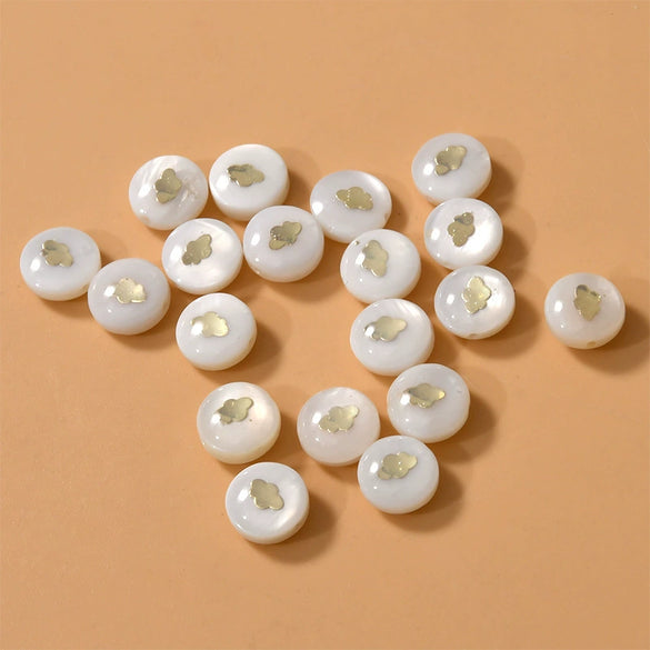 Ceramics Freshwater Shell Doublesided Goldplated Floret Butterfly Moon Star Round Dripping Glue Jewelry Accessories