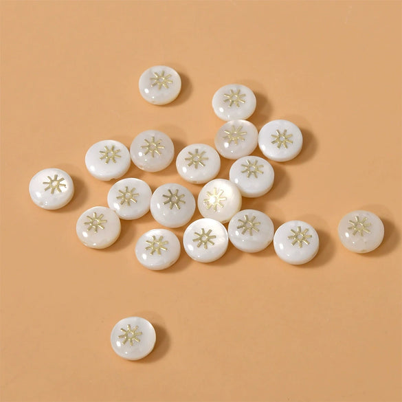Ceramics Freshwater Shell Doublesided Goldplated Floret Butterfly Moon Star Round Dripping Glue Jewelry Accessories