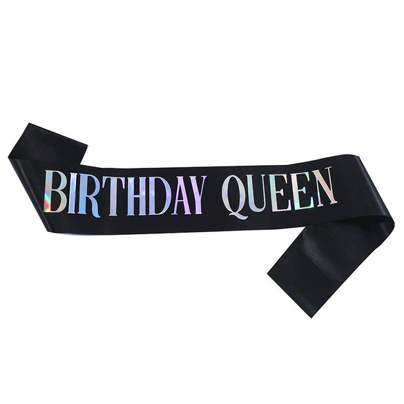 Ceremonial Belt Satin Bronzing Black Gold For Birthday Party