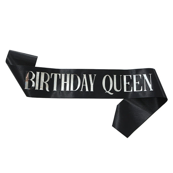 Ceremonial Belt Satin Bronzing Black Gold For Birthday Party