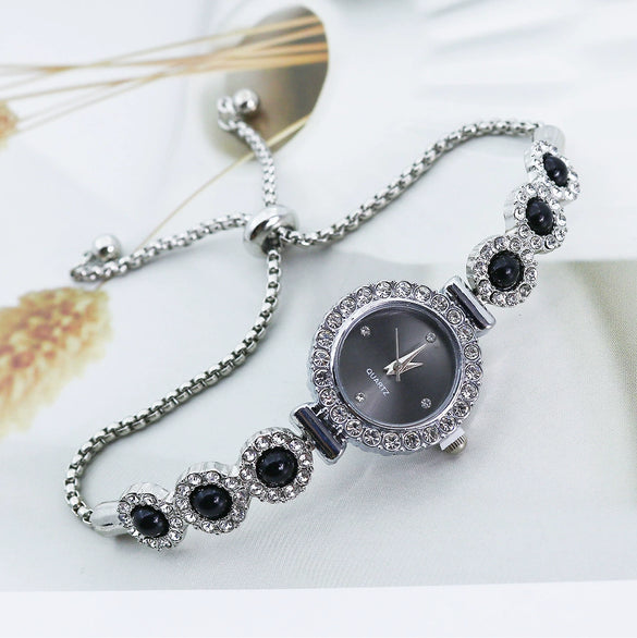 Chalcedony Alloy Round Casual Fashion Women's Bracelet Watch