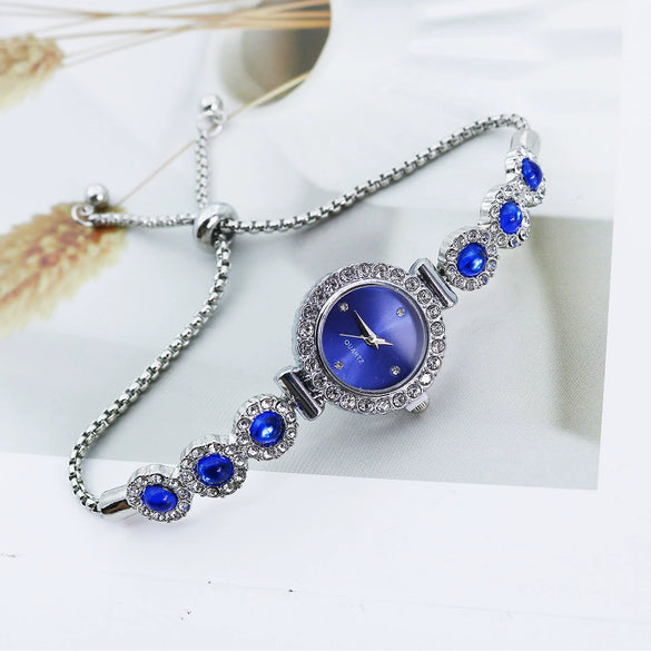 Chalcedony Alloy Round Casual Fashion Women's Bracelet Watch