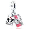 Charm Jewelry Silverplated Suitcase Camera Beaded Diy Accessories With Dripping Oil Design For Women