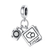 Charm Jewelry Silverplated Suitcase Camera Beaded Diy Accessories With Dripping Oil Design For Women