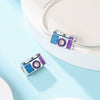 Charm Jewelry Silverplated Suitcase Camera Beaded Diy Accessories With Dripping Oil Design For Women