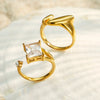 Chic Geometric Irregular Ring For Women And Men 316L Stainless Steel With 18K Gold Electroplated Finish