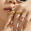 Chic Geometric Irregular Ring For Women And Men 316L Stainless Steel With 18K Gold Electroplated Finish