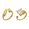 Chic Geometric Irregular Ring For Women And Men 316L Stainless Steel With 18K Gold Electroplated Finish