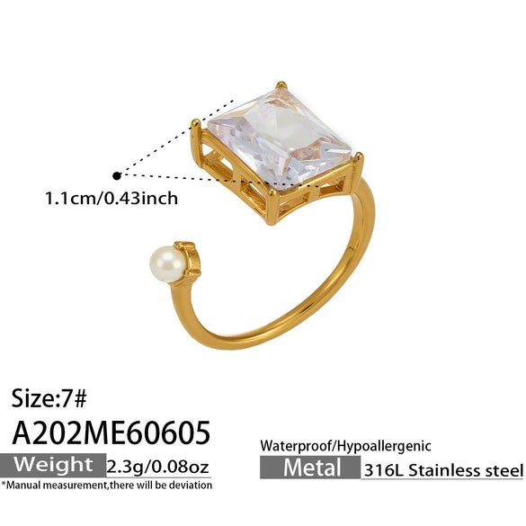 Chic Geometric Irregular Ring For Women And Men 316L Stainless Steel With 18K Gold Electroplated Finish