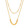Chic Style Geometric Square Tassel Double Layer Titanium Steel Necklace With Electroplating For Girls