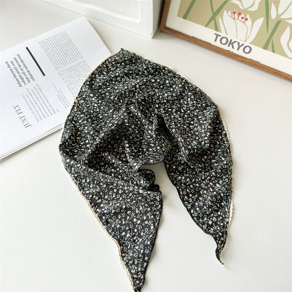 Chiffon Fabric Geometric Pattern Triangle Square Scarf Hair Wrap Hair Band Women's Accessories
