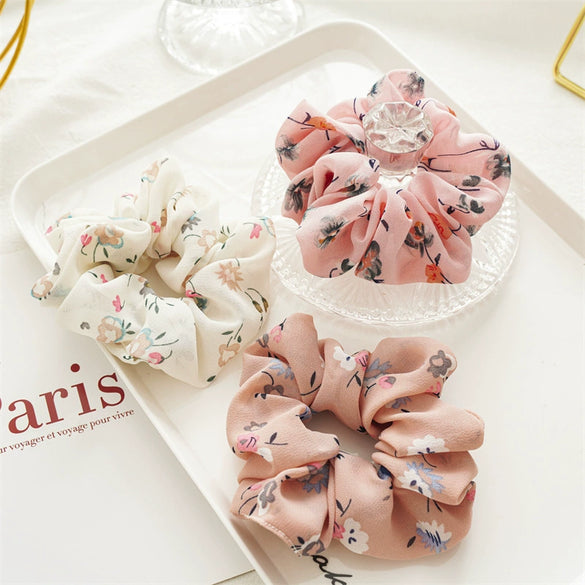 Chiffon Handmade Floral Fresh Women's High Elastic Hair Ring