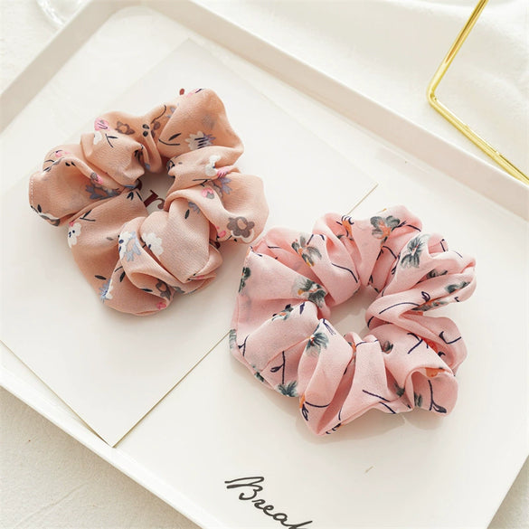 Chiffon Handmade Floral Fresh Women's High Elastic Hair Ring