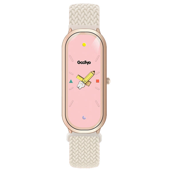 Childish Casual Watch With Alloy Case Canvas Strap Oval Dial And Mineral Strengthened Glass Mirror