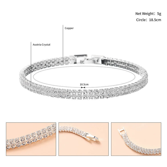 Children Alloy Double Row Highgrade Rhinestone Imitation Zircon Wavepatterned Electroplated Bracelet