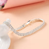 Children Alloy Double Row Highgrade Rhinestone Imitation Zircon Wavepatterned Electroplated Bracelet