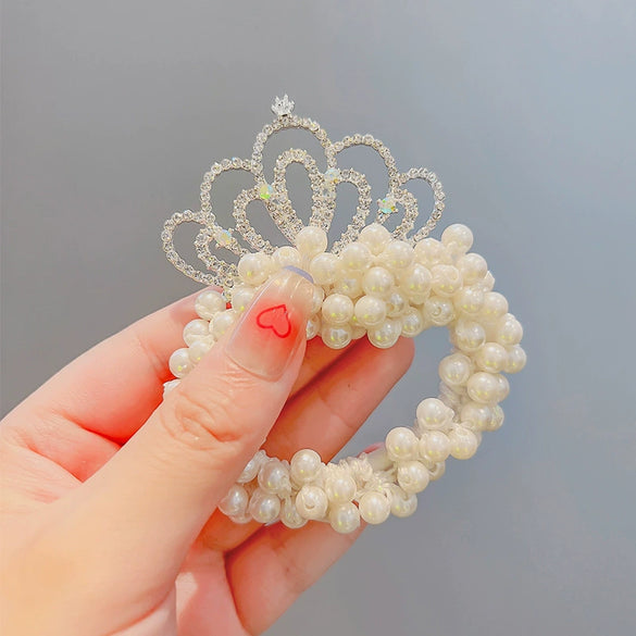 Children Pearl Handmade Crown Hair Band Hair Accessories