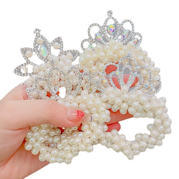 Children Pearl Handmade Crown Hair Band Hair Accessories