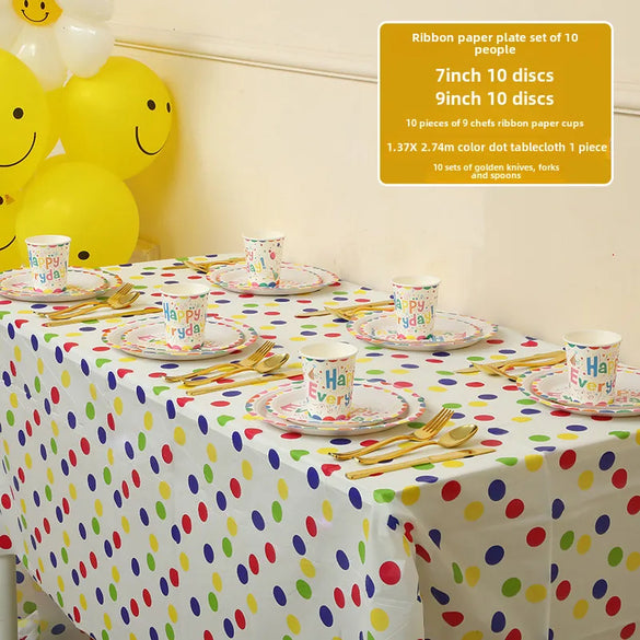 Children'S Birthday Disposable Tablecloth Rectangular Party Kindergarten Children'S Day Classroom Decoration Scene Tablecloth