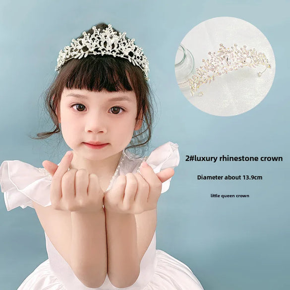 Children'S Crown Hairpin Baby Hair Comb Princess Crown Headdress Little Girl Birthday Rhinestone Crown Comb Hair Accessories