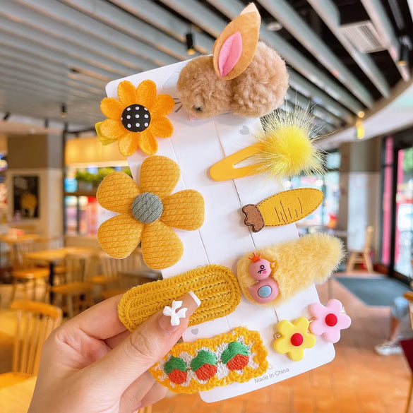 Children'S Hair Accessories Cute Duckbill Clip Plush Rabbit Female Cartoon Hair Clip