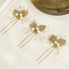 Children's And Women's Metal Handmade Ushaped Hairpin With Gold Leaf Crystal Pearl For Bridal Wedding Dress As Hair Accessories
