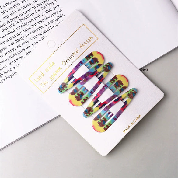 Children's Cartoon Fruit Bangs Clip Hair Accessories Headdress Bb Clip Side Clip Made Of Alloy Handmade 4 Piece Set