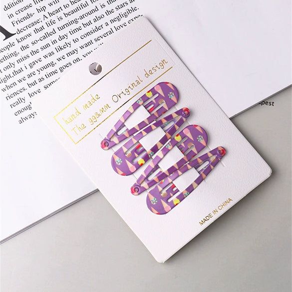 Children's Cartoon Fruit Bangs Clip Hair Accessories Headdress Bb Clip Side Clip Made Of Alloy Handmade 4 Piece Set