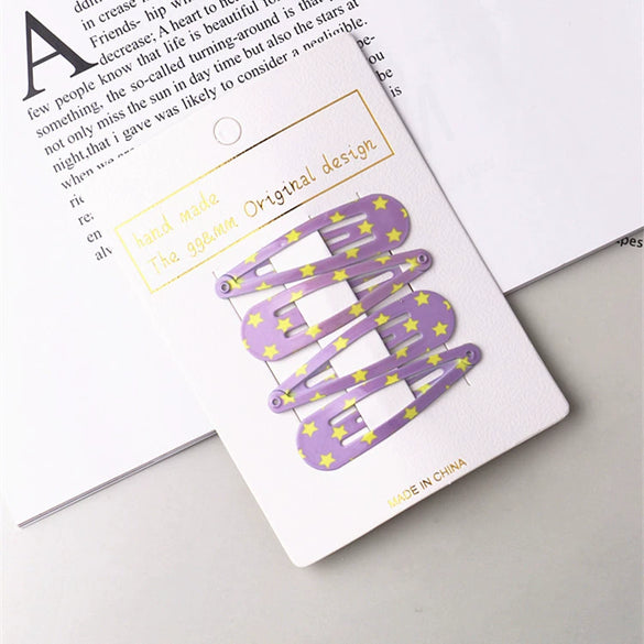 Children's Cartoon Fruit Bangs Clip Hair Accessories Headdress Bb Clip Side Clip Made Of Alloy Handmade 4 Piece Set