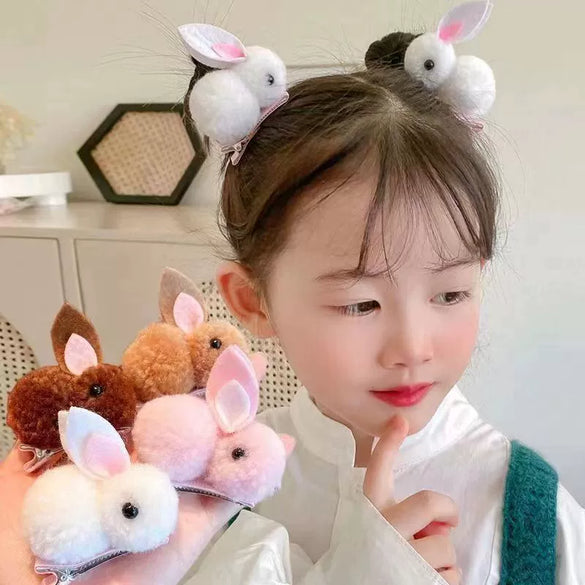 Children's Cloth Rabbit Duckbill Clip Handmade Cartoon Hairpin