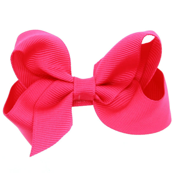 Children's Cloth Solid Color Bow Handmade Hair Clip Accessories