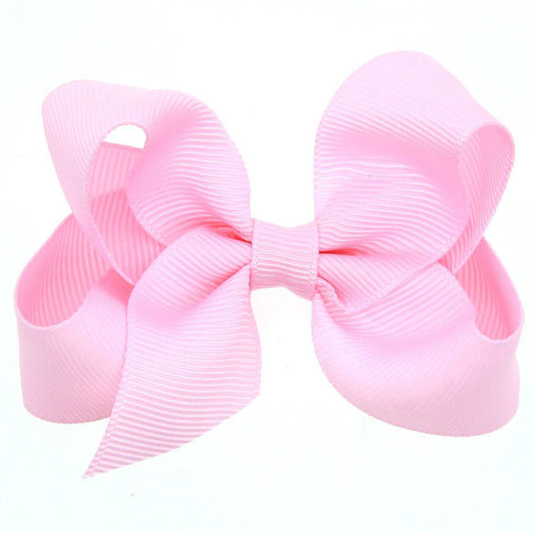 Children's Cloth Solid Color Bow Handmade Hair Clip Accessories