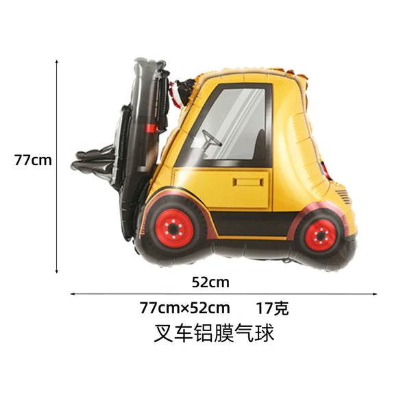 Children's Construction Vehicle Round Aluminum Foil Balloon Party Decoration For Birthday Celebrations And Events