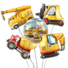 Children's Construction Vehicle Round Aluminum Foil Balloon Party Decoration For Birthday Celebrations And Events