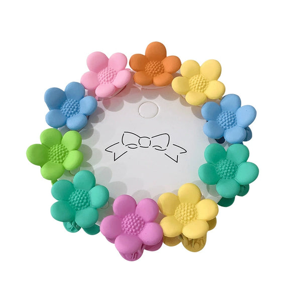 Children's Cute Mini Flower Crown Grip Hair Clip Colorful Cartoon Plastic Resin Hairpin For Baby Bangs And Broken Hair