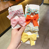 Children's Fabric Bow And Floral Duckbill Hair Clip Cute Princess Style Side Hairpin For Little Girls
