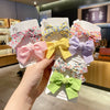 Children's Fabric Bow And Floral Duckbill Hair Clip Cute Princess Style Side Hairpin For Little Girls