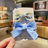 Children's Fabric Bow And Floral Duckbill Hair Clip Cute Princess Style Side Hairpin For Little Girls