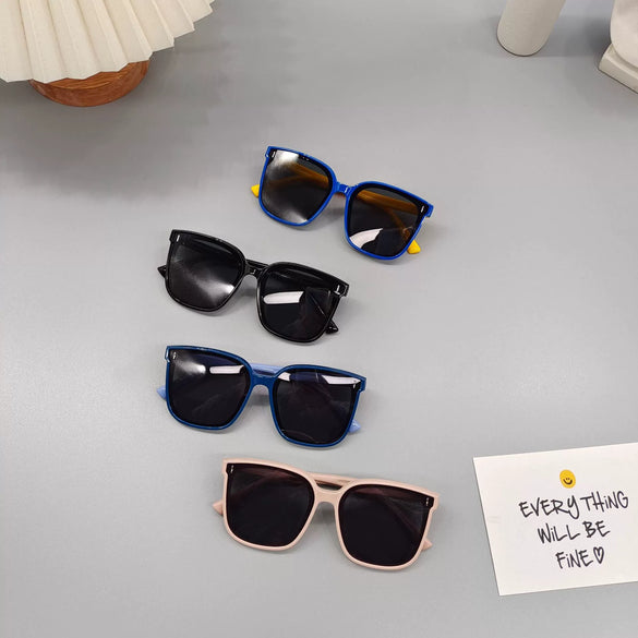 Children's Fashion Polarized Translucent Soft Rubber Box Shaped Sunglasses
