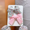 Children's Handmade Cloth Bow Duckbill Hair Clip Set Fresh Floral Macaron Color Side Hairpins Hair Accessories
