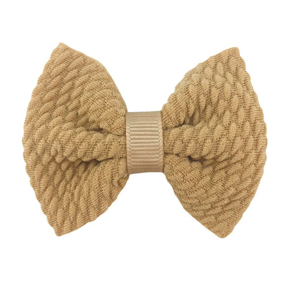 Children's Handmade Cloth Mini Bow Hair Accessories With Solid Color Pattern