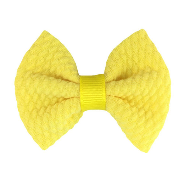 Children's Handmade Cloth Mini Bow Hair Accessories With Solid Color Pattern