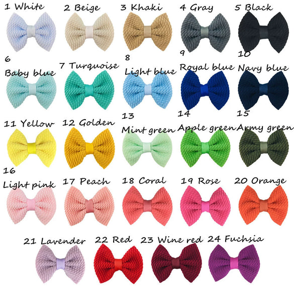 Children's Handmade Cloth Mini Bow Hair Accessories With Solid Color Pattern