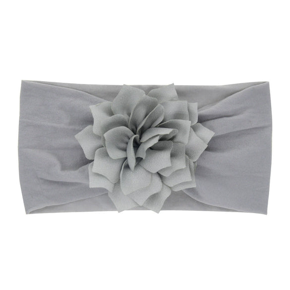 Children's Handmade Cloth Nylon Lotus Flower Elastic Headband