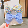 Children's Handmade Fabric Bow Side Hair Clip Sweet Pastoral Princess Style Girl Hair Accessories Two Piece Set
