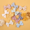 Children's Handmade Fabric Floral Bow Hair Clip Set Simple Fresh Baby Hair Accessories Right Side Hairpins